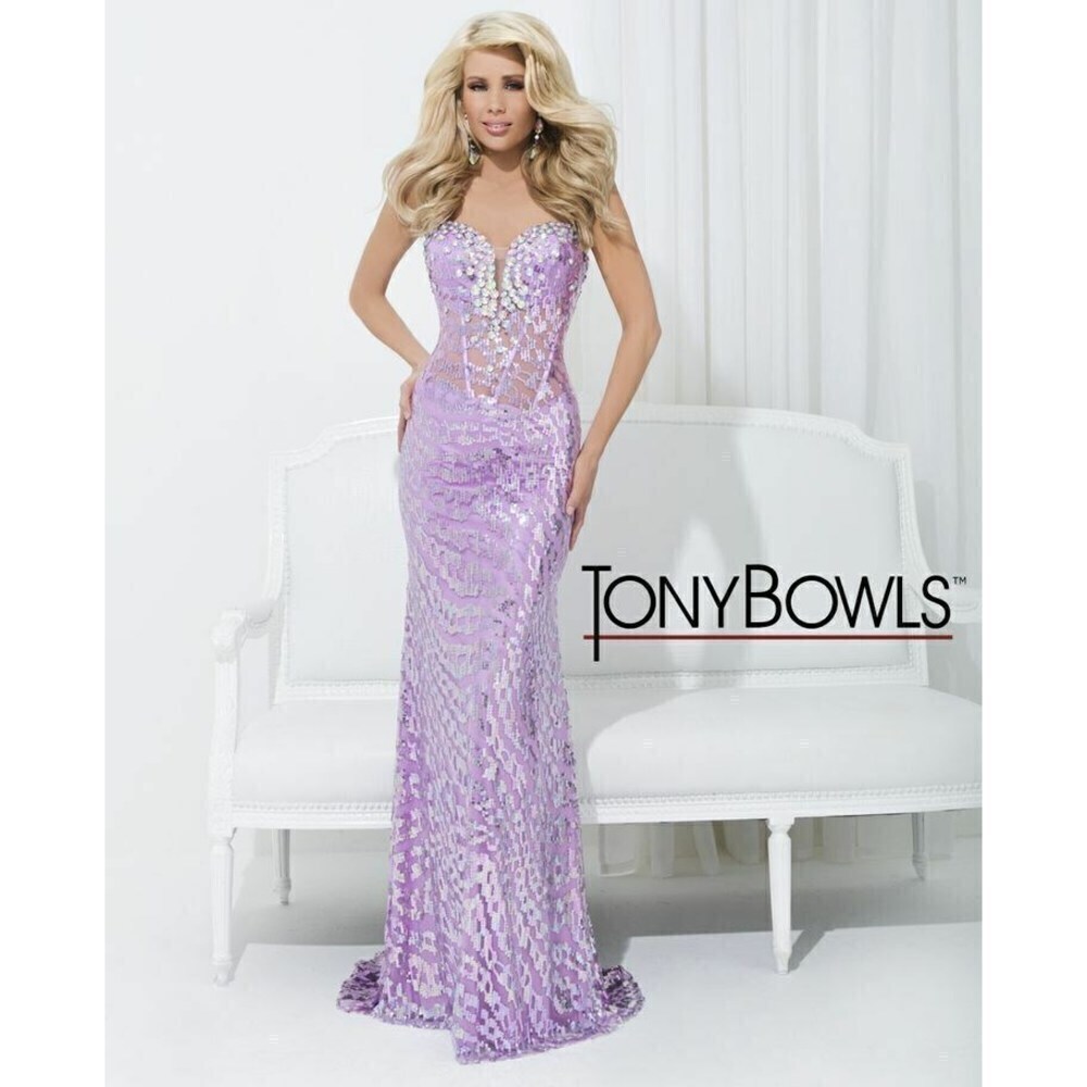 Tony Bowls Sequin Prom Dress 114503 Light Purple